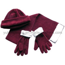 Winter Warm Lady Knitting Polar Fleece Set